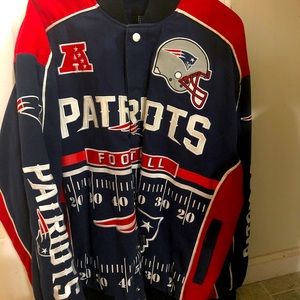 New England Patroits Throwback Large Men Blue Winter Coat